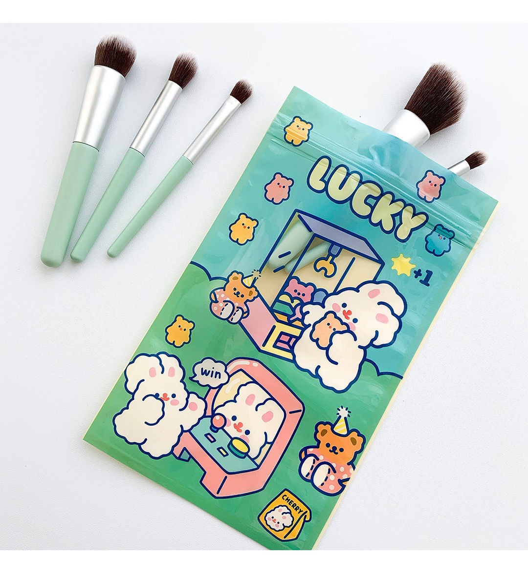 【Messiya】Cute Bunny Packaging Ziplock Bag Snack Seal Pocket Student Mask Storage Small Pull Side Bag Gift Bag