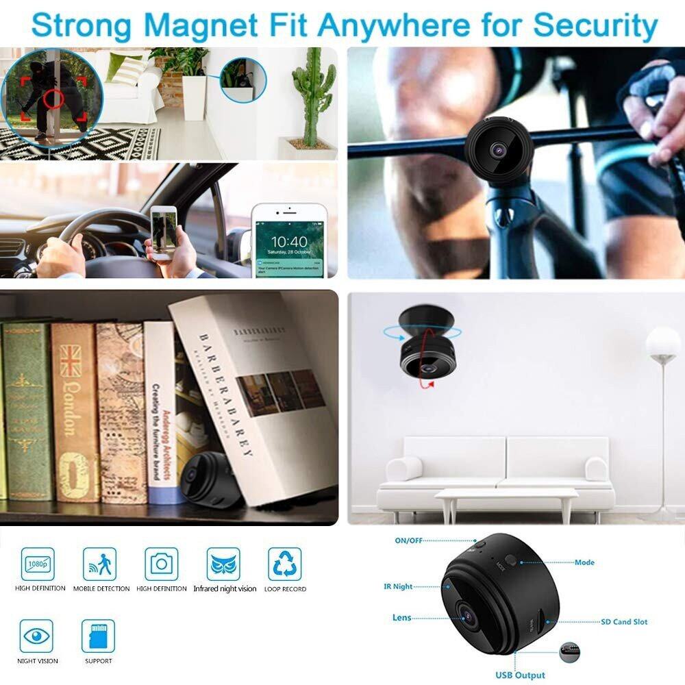 Camera Ẩn mini 1080p hd Kết Nối wifi Không Dây Có Tầm Nhìn Ban Đêm