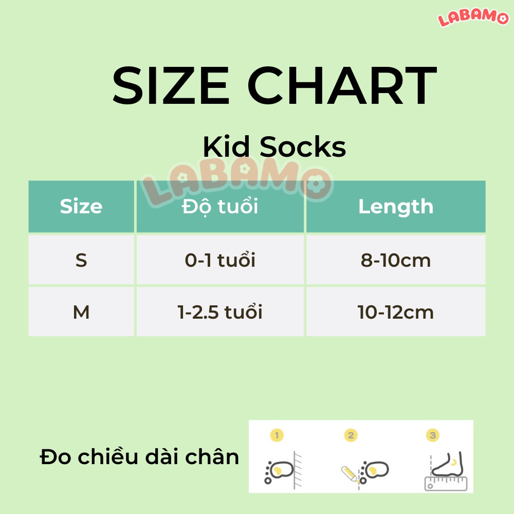 Tất cho bé cao cổ hình nổi 3D dễ thương 100% cotton cao cấp LABAMO T01