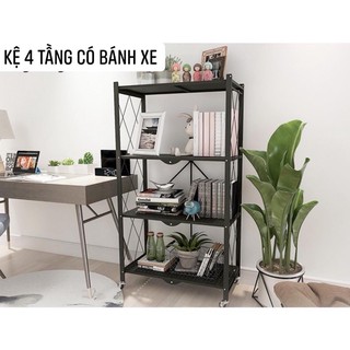 Kệ sắt để đồ đa năng gấp gọn có bánh xe
