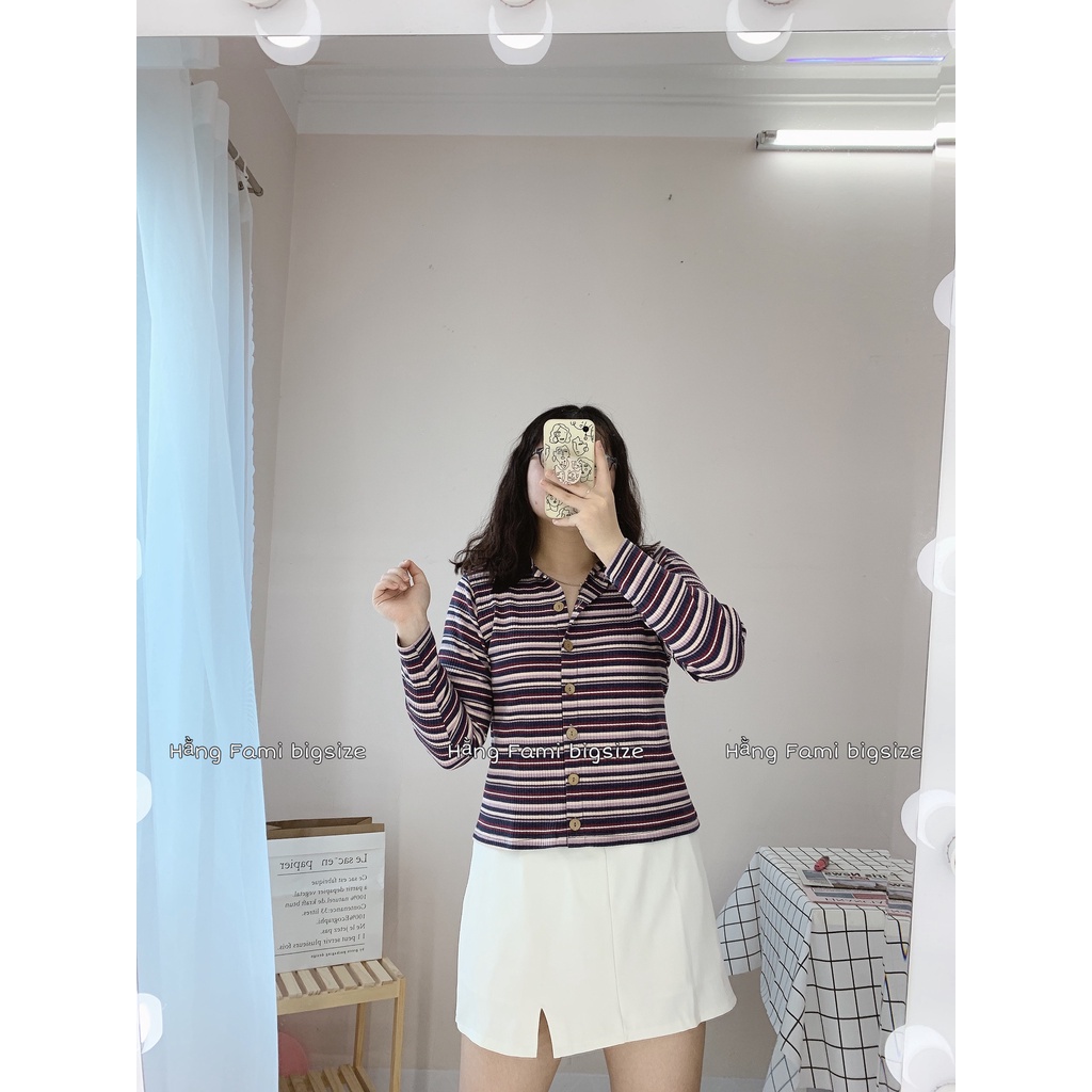 Áo len kẻ ngang cổ đức bigsize (A381)