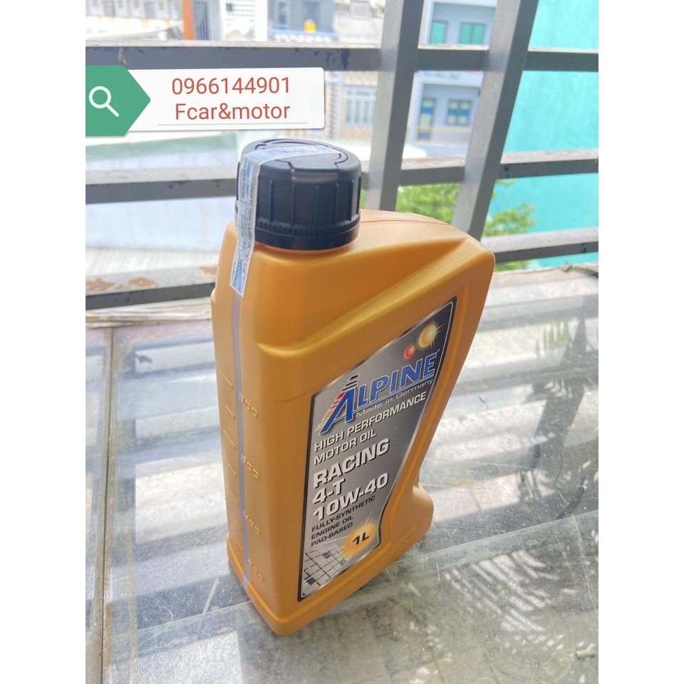 Nhớt ALPINE RACING 4-T 10W40 dành cho xe số côn tay Chai-1L nhập khẩu từ ĐỨC