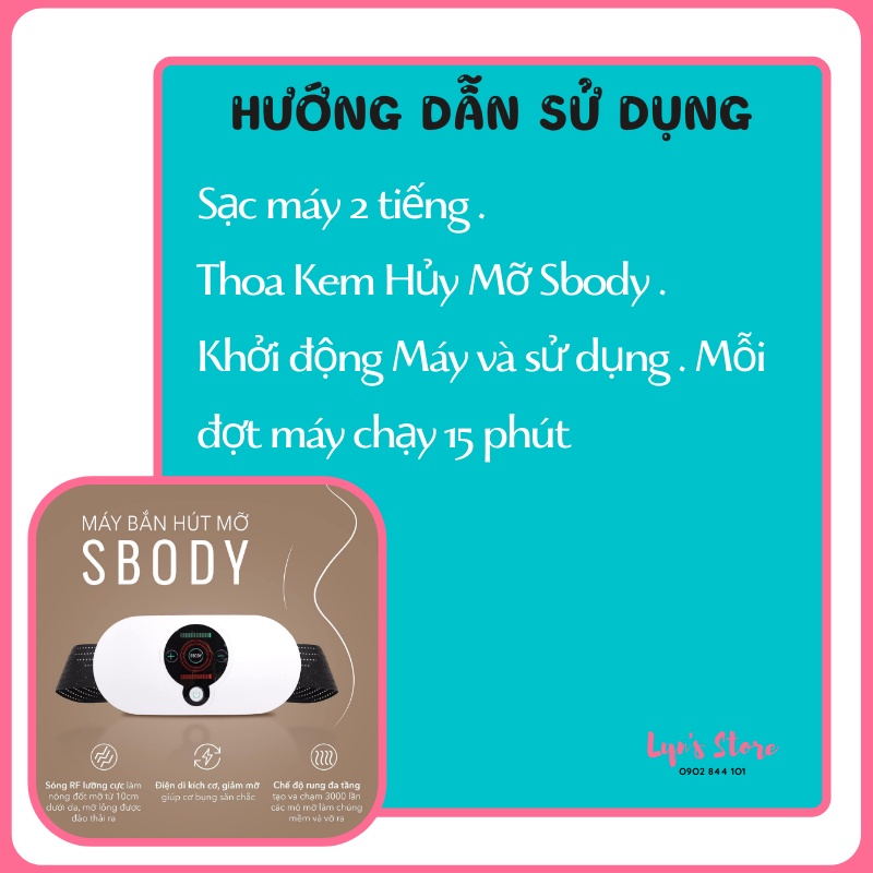 Máy bắn hủy mỡ Sbody, không xâm lấn, công nghệ đỉnh cao đánh bay 10 cm vòng bụng, an toàn cho mẹ sau sinh
