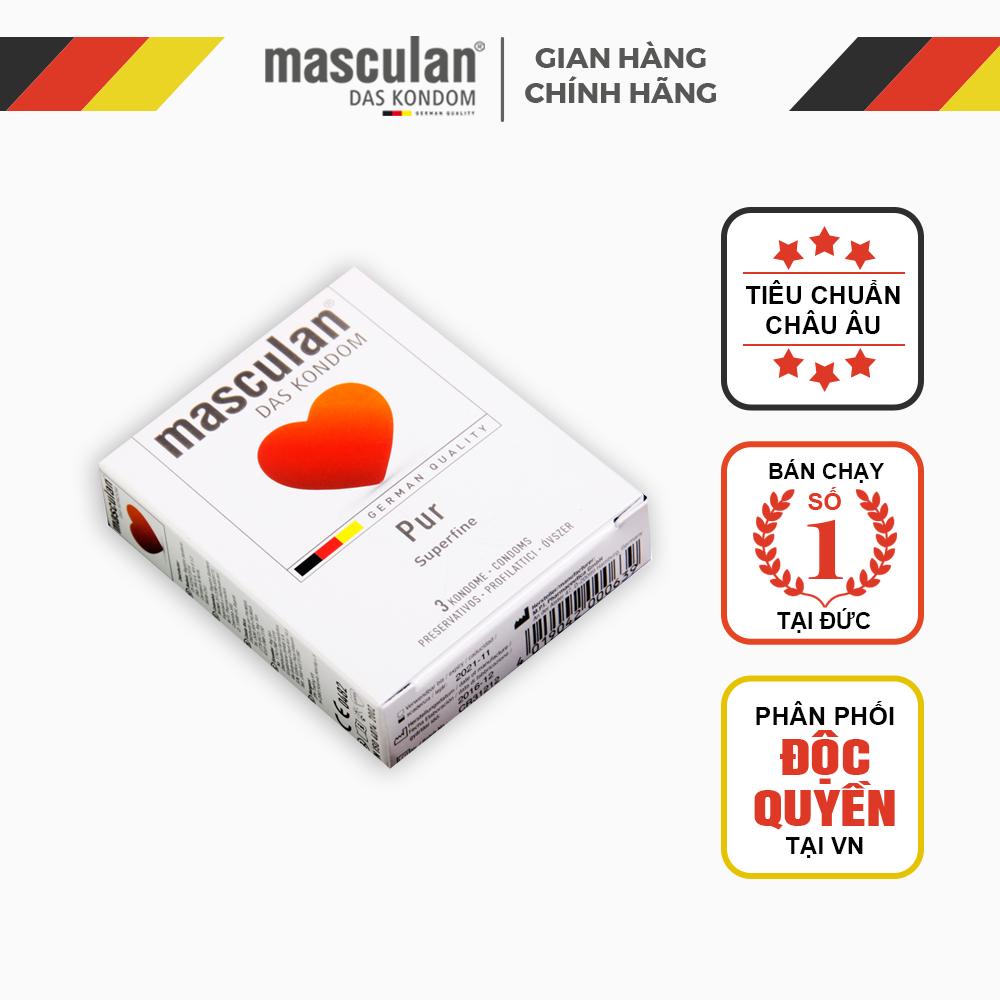 [Mã BMLT35 giảm đến 35K đơn 99K] Bao cao su siêu mỏng Masculan Pur Superfine - Hương thơm độc quyền - Thêm gel bôi trơn