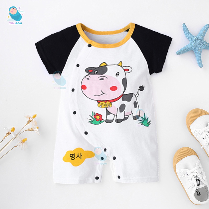 Quần Áo Trẻ Em Sơ Sinh Bộ Đồ Liền Thân Đùi Cộc Tay Chất Cotton Bodysuit Hình Thú Cho Bé Trai Bé Gái [BDC19]