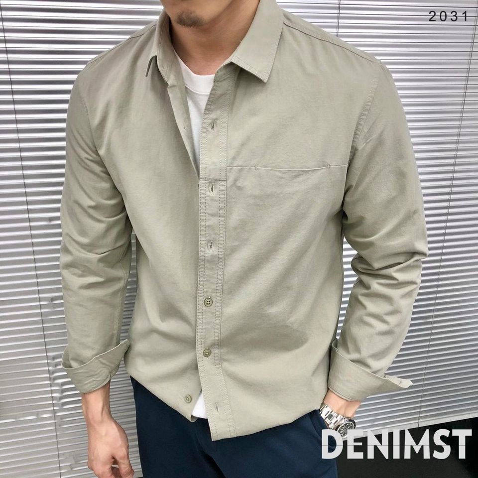 Áo Sơ mi nam DNS chất 100% Cotton Kaki, Form Suông dễ phối đồ 2031 | BigBuy360 - bigbuy360.vn