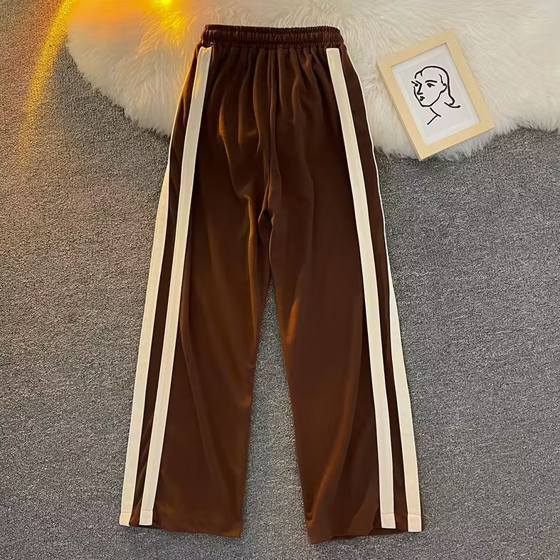 Quần ống rộng Phối Sọc Hai Bên Thời Trang Hàn Quốc Cỡ Lớn Thoải Mái Dành Cho Nam [M-3XL]