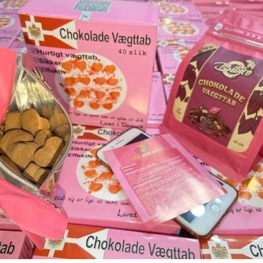 Kẹo giảm cân Socola Đan Mạch Chokolade Vaegttab hộp 20 viên  giá dùng thử