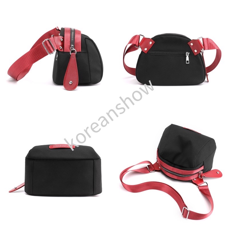 Túi Xách Nữ ĐẹpTúi đeo chéo Túi xách canvas chống thấm nước màu đen phong cách hàn quốc dành cho nữ-73