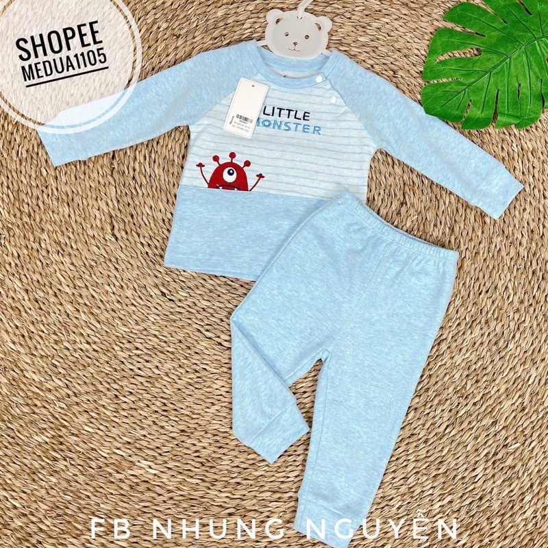 Bộ nỉ nhung cổ 3 phân cho bé MOON chính hãng mẫu mới quần áo bé trai bé gái