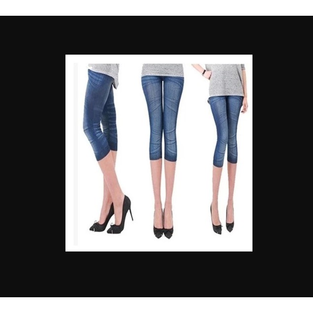 Combo 3 Quần Legging lửng giả Jeans thời trang