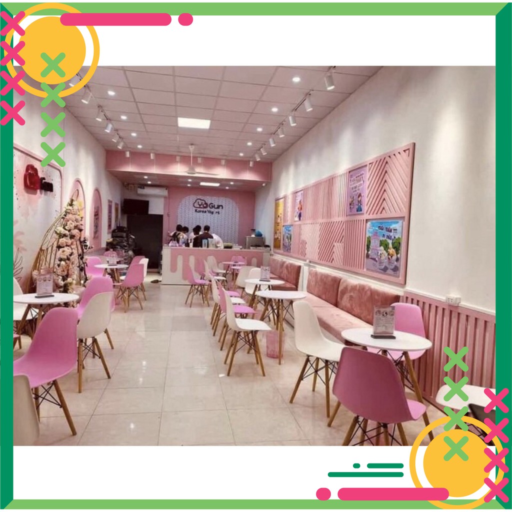 Ghế nhựa Cafe - Văn Phòng chân gỗ nhập khẩu EAMES Đủ Màu | BigBuy360 - bigbuy360.vn