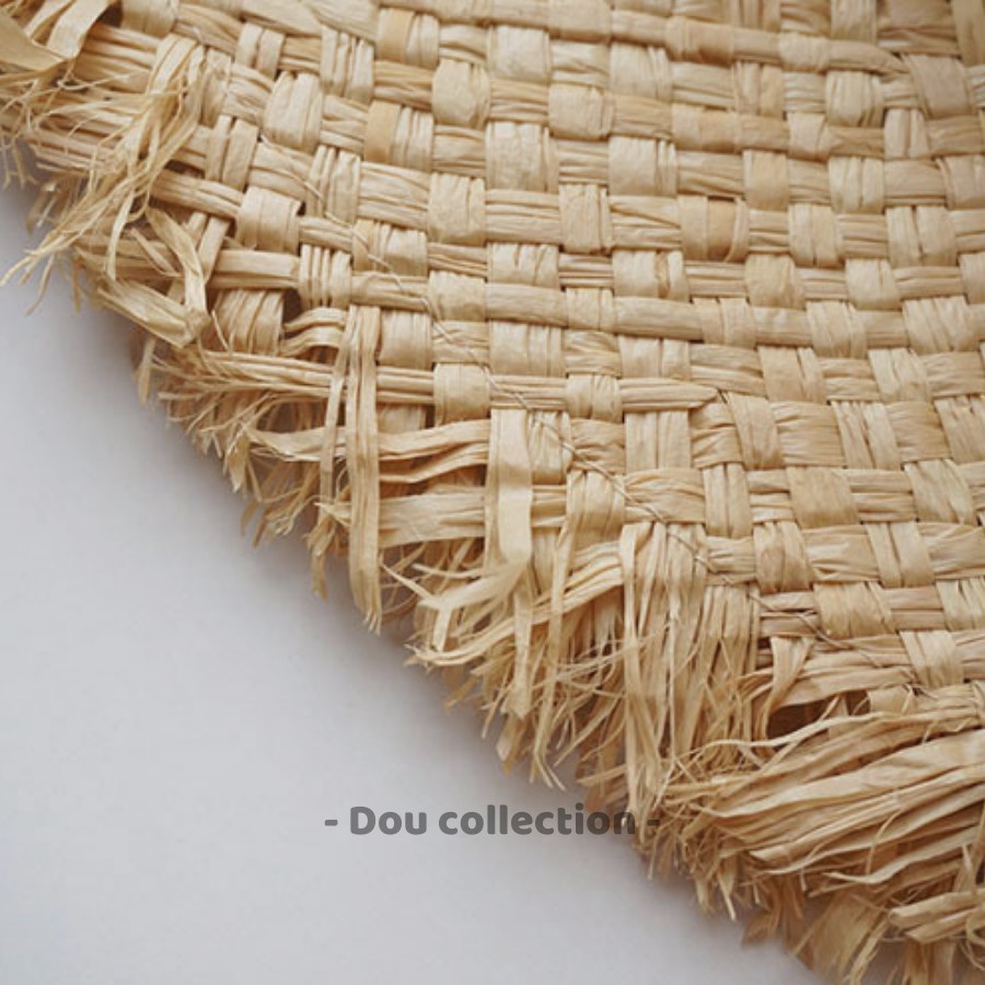 [NowShip2h] Nón Cói (Mũ Cói) Raffia Sợi Tự Nhiên Vành Rộng ViềnTua Rua Phối Dây Ren Đi Biển - Mã NC009