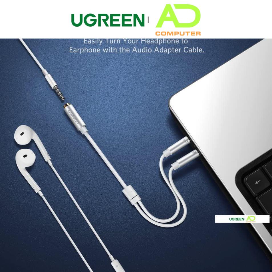 Dây Audio chuyển tai nghe 3.5mm sang 2 đầu Mic và Tai nghe UG REEN AV140 AV193