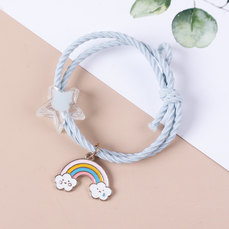 Dây Thun Cột Tóc Mặt Ngôi Sao Đơn Giản Thời Trang Cho Nữ