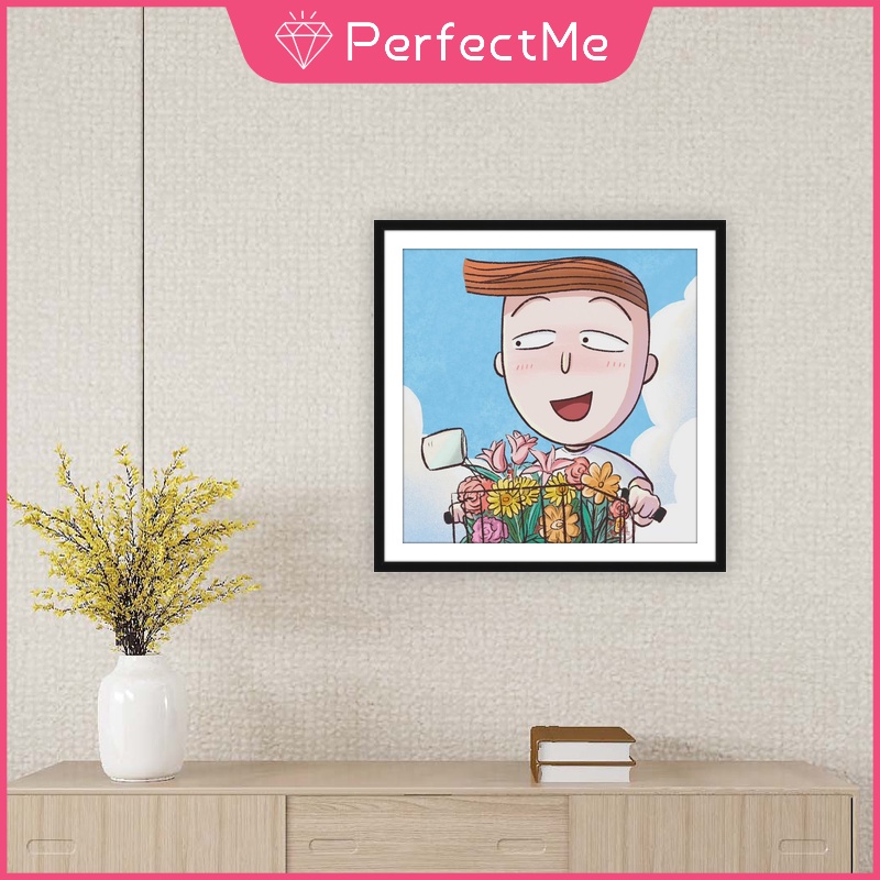 (Hàng Có Sẵn) Bộ Tranh Đính Đá Tự Làm Trang Trí Nhà Cửa Hình Maruko 5D Cỡ 30 X 30Cm