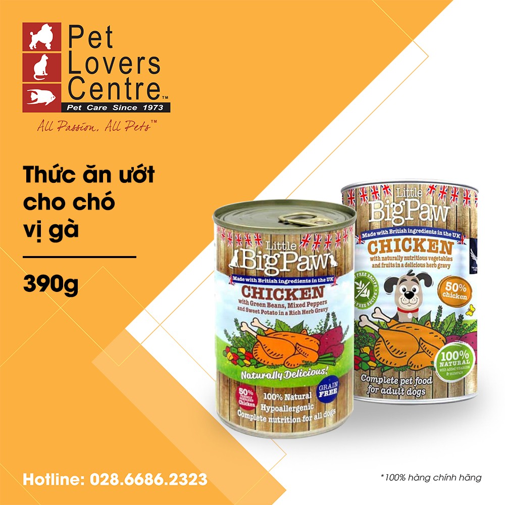 [xuất xứ Anh] Pate cho chó LITTLE BIG PAW  CHICKEN - GREEN BEANS, PEPPER, SWEET POTATO (HYPOALLERGENIC) 390g