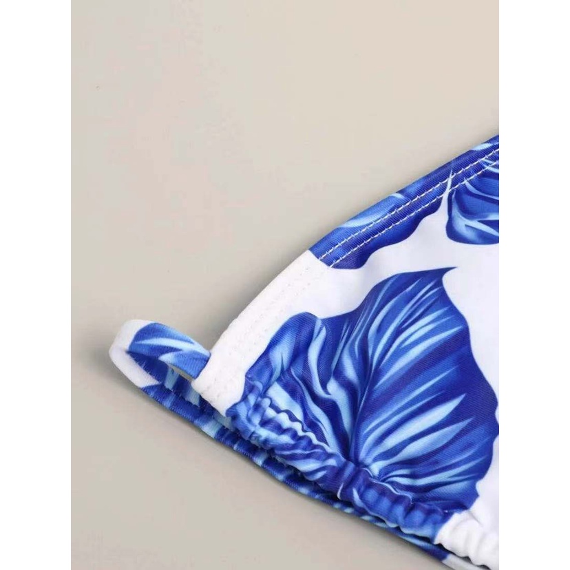 Bộ đồ bơi 3 mảnh phối lưới họa tiết lá xanh H407 | BigBuy360 - bigbuy360.vn