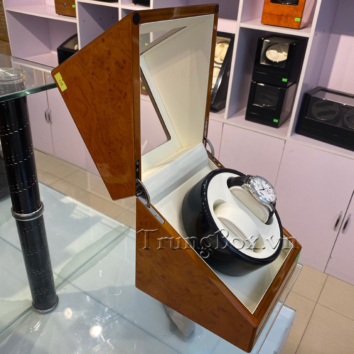 Hộp Đồng Hồ Xoay 2 Ngăn Vỏ Gỗ Sơn Mài - Mã 820HW | Hãng SAIKE