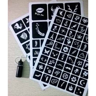 Mực xăm tạm thời tatoo ,2 màu , đen , đỏ . mực hình dán xăm tạm thời 15 ngày