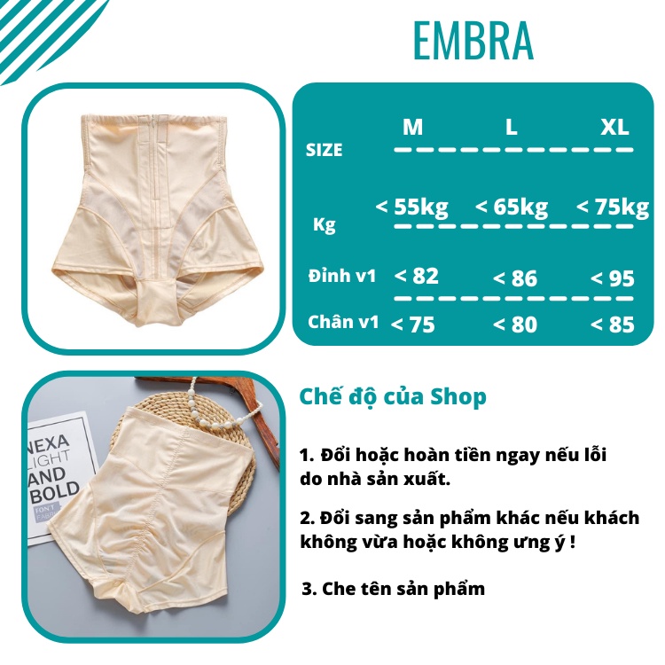 Quần nâng mông gen bụng chất liệu lụa cao cấp có khoá kéo và móc cài tiện lợi mã EBDDH06