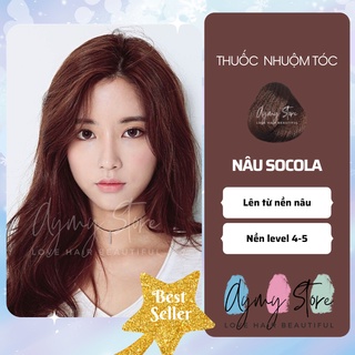  Thuốc Nhuộm Tóc NÂU CHOCOLATE - NÂU SOCOLA trầm không tẩy tại nhà AYMY 