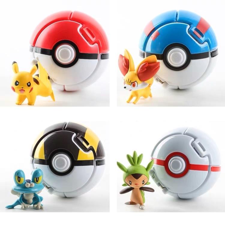 Đồ chơi mô hình pokemon và quả cầu pokemon (bao gồm 01 bóng và 01 pokemon)