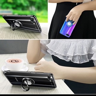 For Huawei Honor 10 Ring Stand Soft Plating Clear TPU Cover