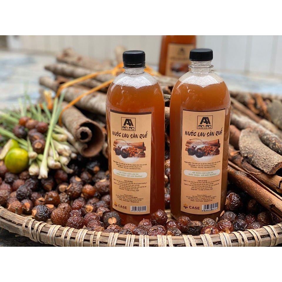 Nước lau sàn hữu cơ bồ hòn An An💖FREESHIP💖nước lau nhà tinh dầu thiên nhiên đuổi muỗi hương quế sả chanh 1000ml