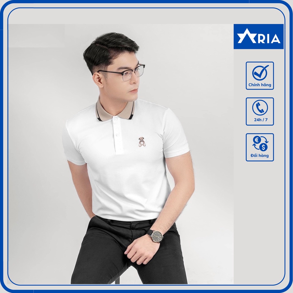 Áo Polo Nam in hình gấu Tedi Áo thun cổ bẻ chất cotton cá sấu Aria Men