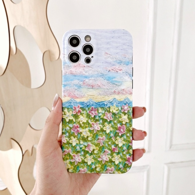 For Huawei P40 Pro P30 P20 Soft TPU an oil painting Sea of flowers pattern Phone Cases For Huawei Nova 7i 7T 7 6 5 4 3 Mate 40 30 20 Mobile Phone Back Cover