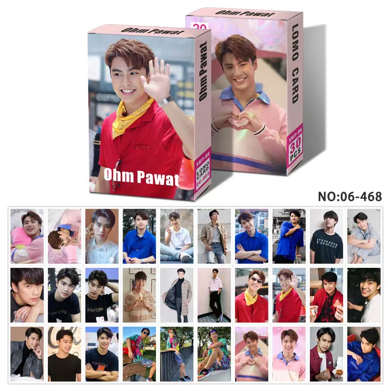 Hộp 30 Tấm Thẻ Hình Diễn Viên Thái BL KaoUp Ohm Pawat Bounprem Boompeak Chap DunBas
