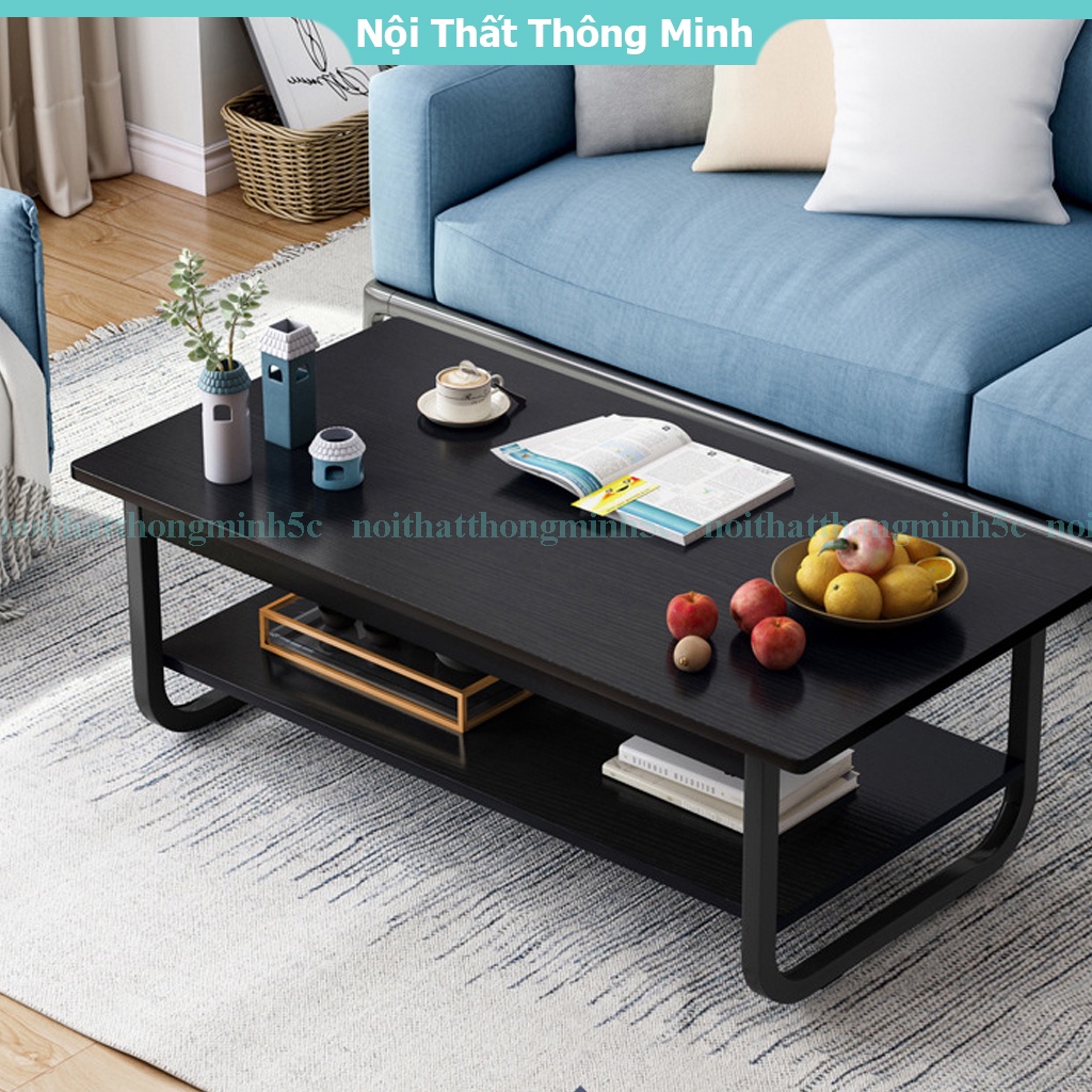 Bàn trà sofa phòng khách, bàn cà phê bệt kiểu Nhật vân gỗ cao cấp, chân sắt sơn tĩnh điện uốn cong bền bỉ