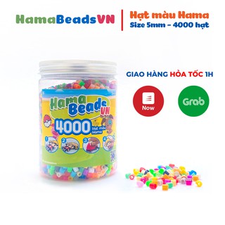 Hủ 4000 hạt Perler beads, Hama beads, Hạt màu kì thú (Size 5mm - Gồm 19 màu cơ bản)