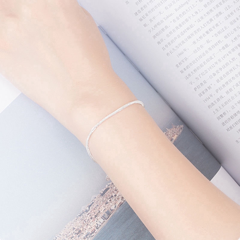 MANYUE Vòng đeo tay dây xích bạc thời trang tinh tế cá tính có thể điều chỉnh cho nữ