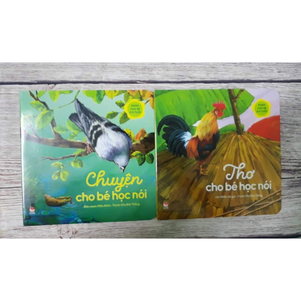 SÁCH] Combo 2 cuốn Thơ cho bé tập nói + Truyện cho bé tập nói (dành cho bé 0-3 tuổi)