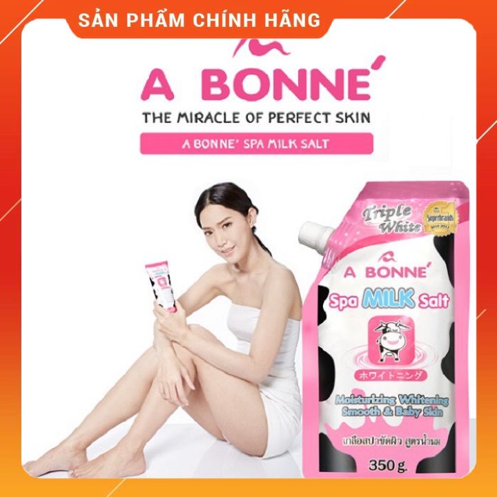 Muối Tắm Bò Hồng Thái Lan Chính Hãng công ty- 350g -loại muối cát nhỏ min -tẩy tế bào chết sáng da -sử dụng hàng ngày