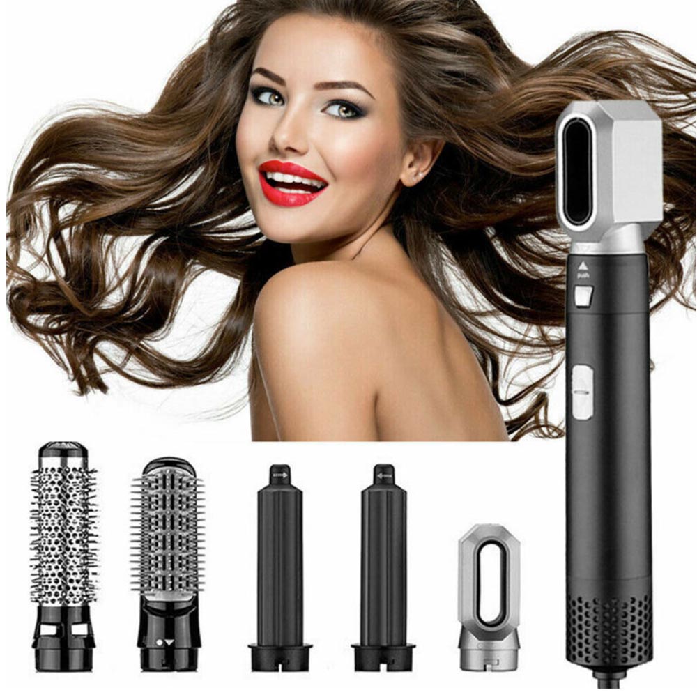 5in 1 Hair Dryer Styler Volumizer Straightener Curler Comb 1000W Hot Air Brush Hairdressing Tool