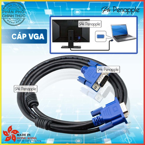 Cáp tín hiệu VGA 1.5m 2 đầu xanh đen chống nhiễu truyền tín hiệu ổn định