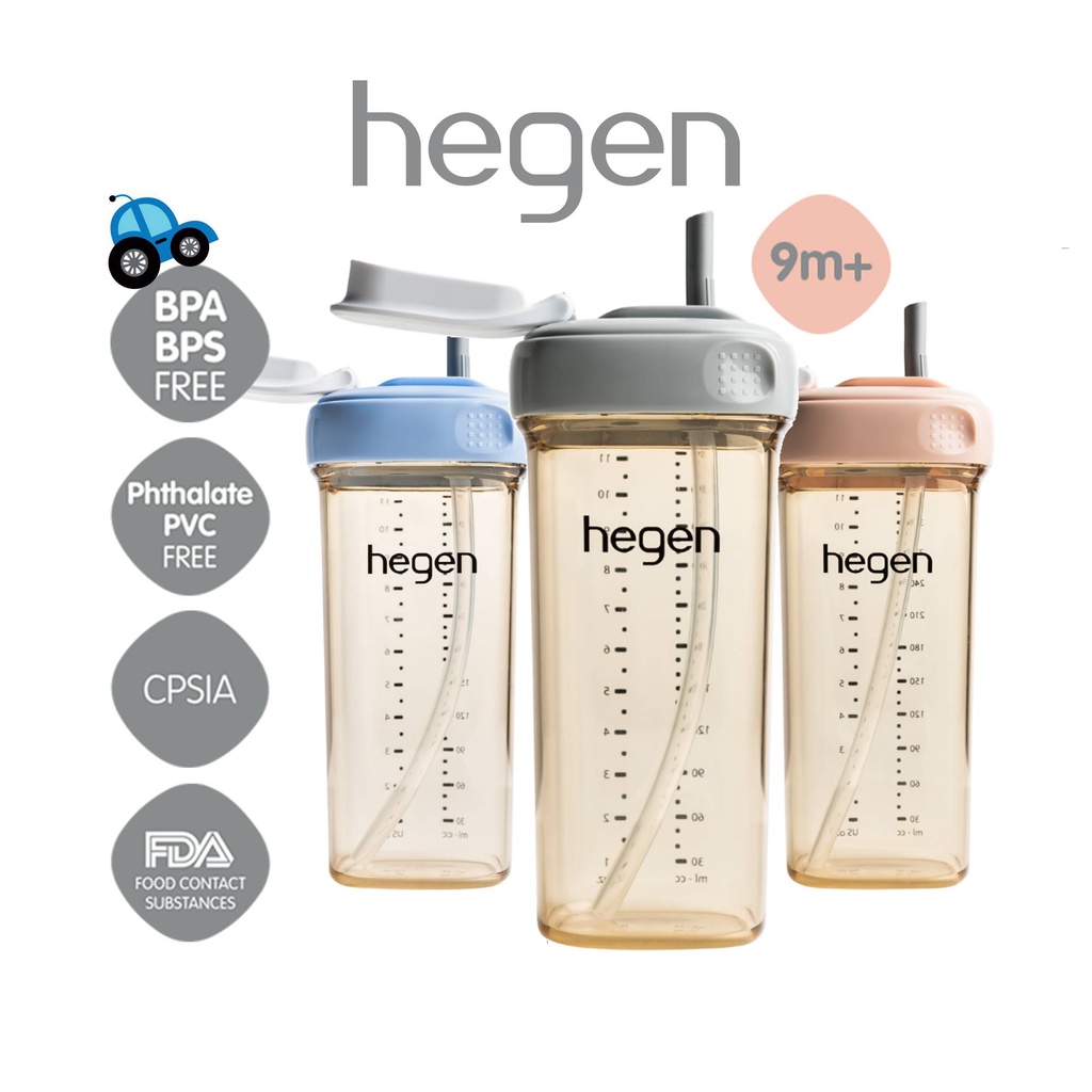 (FULLBOX) Bộ Nắp hút bình tập hút Hegen / phụ kiện cho bình tập uống Hegen có ống hút