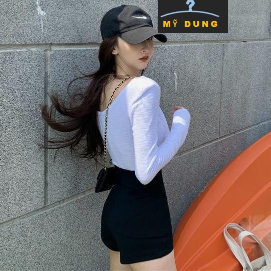 QUẦN SHORT THUN LƯNG CAO DÂY KÉO SAU -SIÊU HÁCH DÁNG