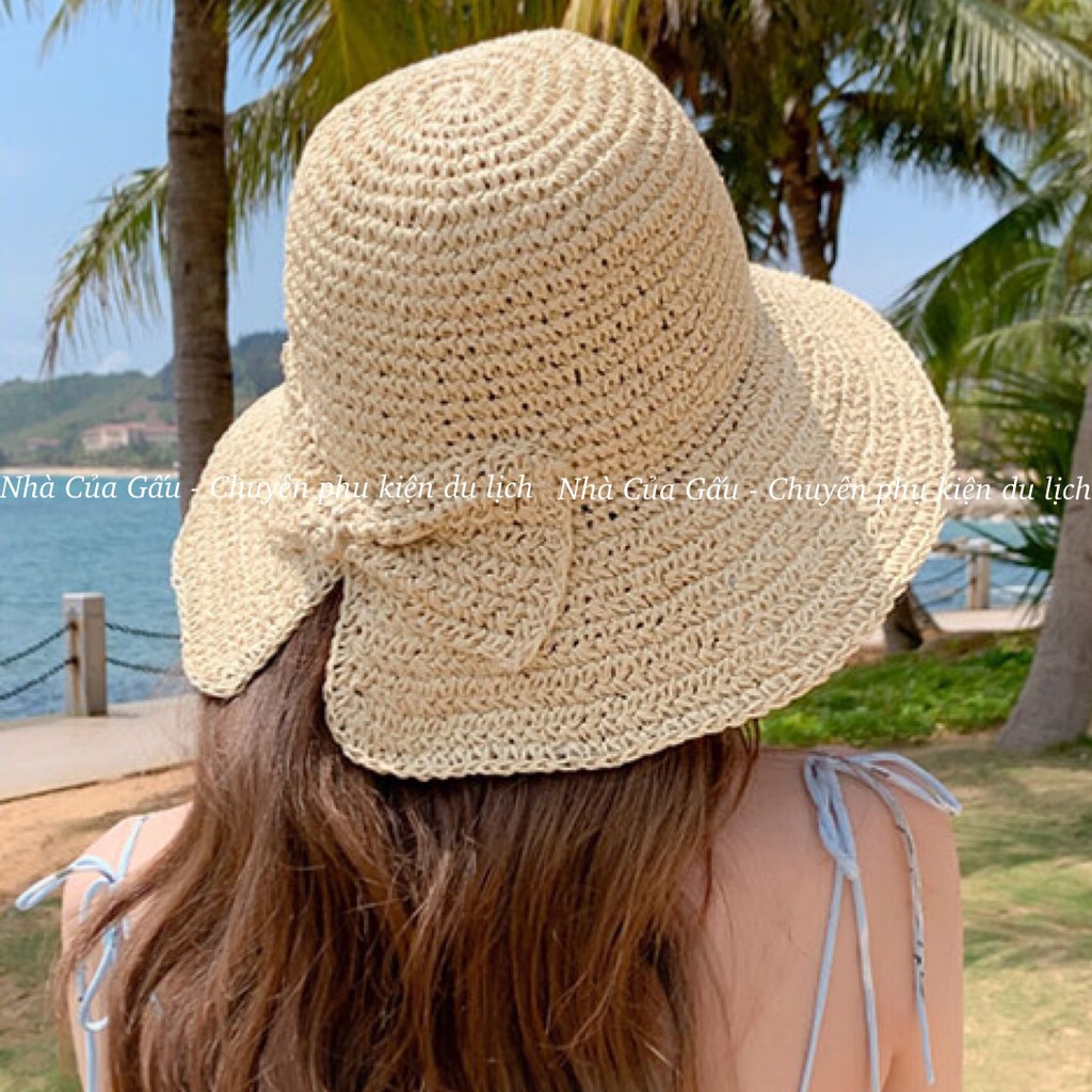 Nón cói đi biển đính nơ bảng bự ( FREESHIP EXTRA )