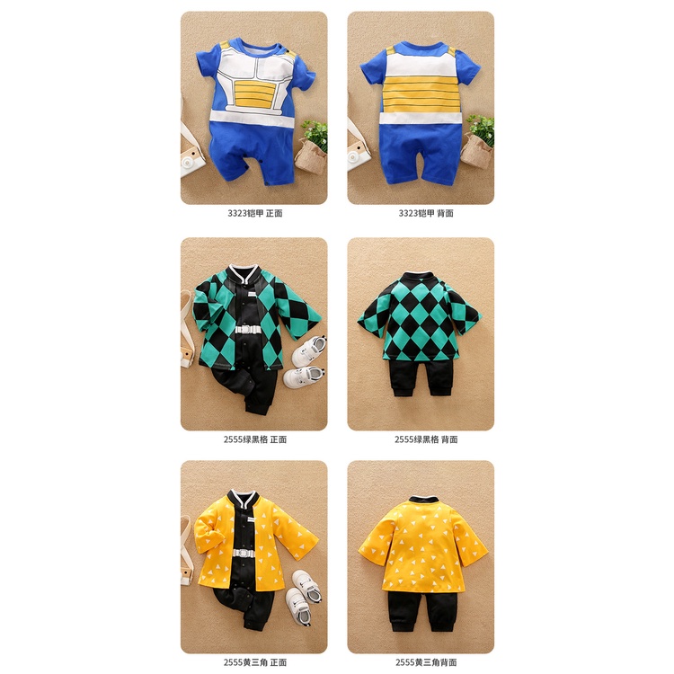 Bộ Áo Liền Quần Bằng Cotton Tay Dài In Hoạt Hình Dành Cho Bé Trai 0-3 Tuổi 0175