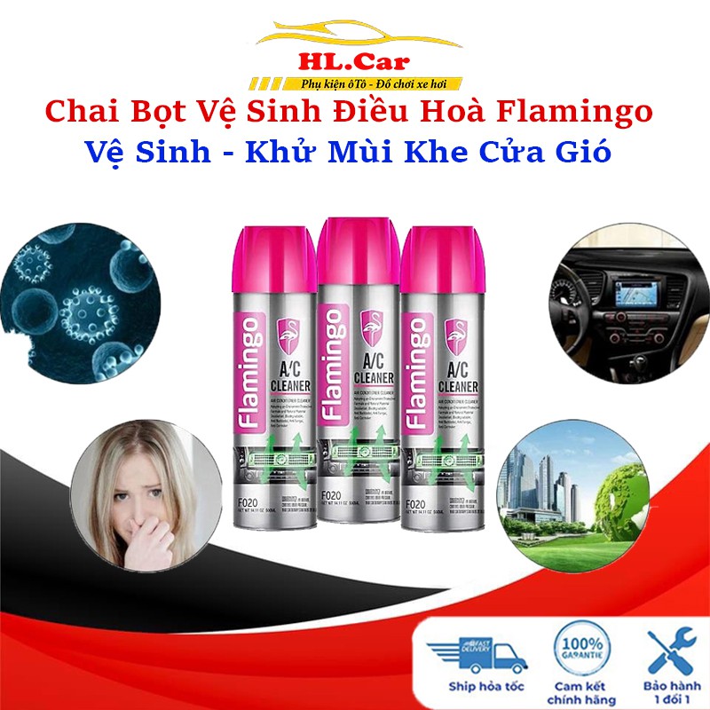 Chai Xịt Bọt Vệ Sinh - Vệ Sinh Khe Cửa Gió Điều Hòa Ô Tô Flamingo