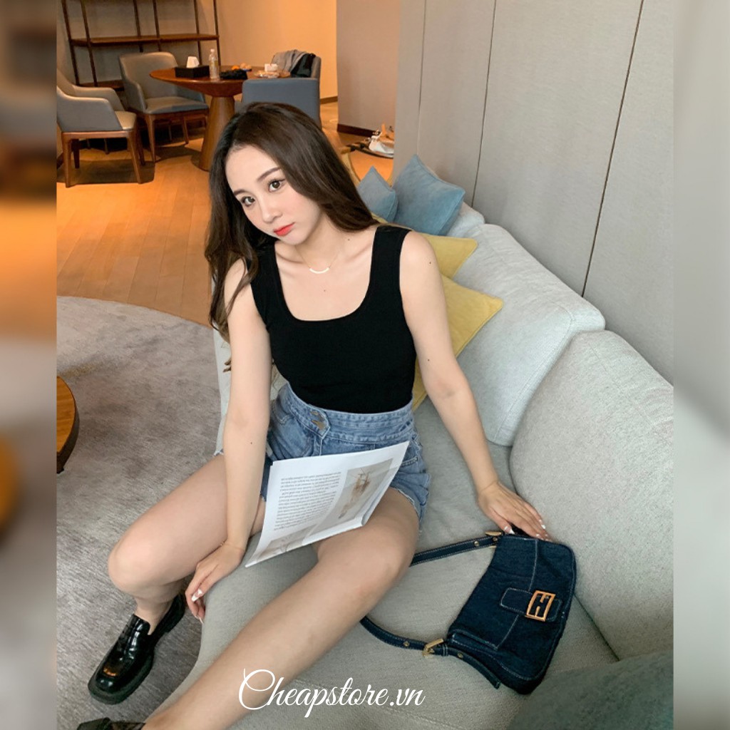 Áo Ba Lỗ Nữ Croptop Ôm Body Trơn _ Áo Croptop 3 lỗ Co Giãn Chất Cotton Mềm