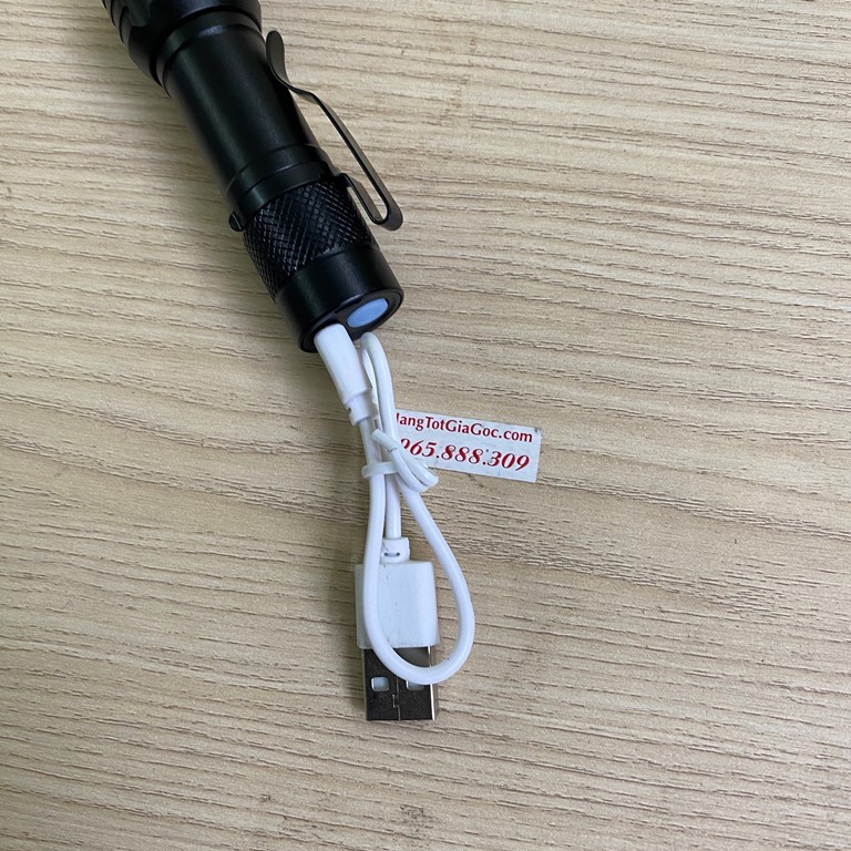 Đèn pin mini bỏ túi Ultrafire COB siêu sáng, nhỏ gọn, zoom xa gần, sạc USB