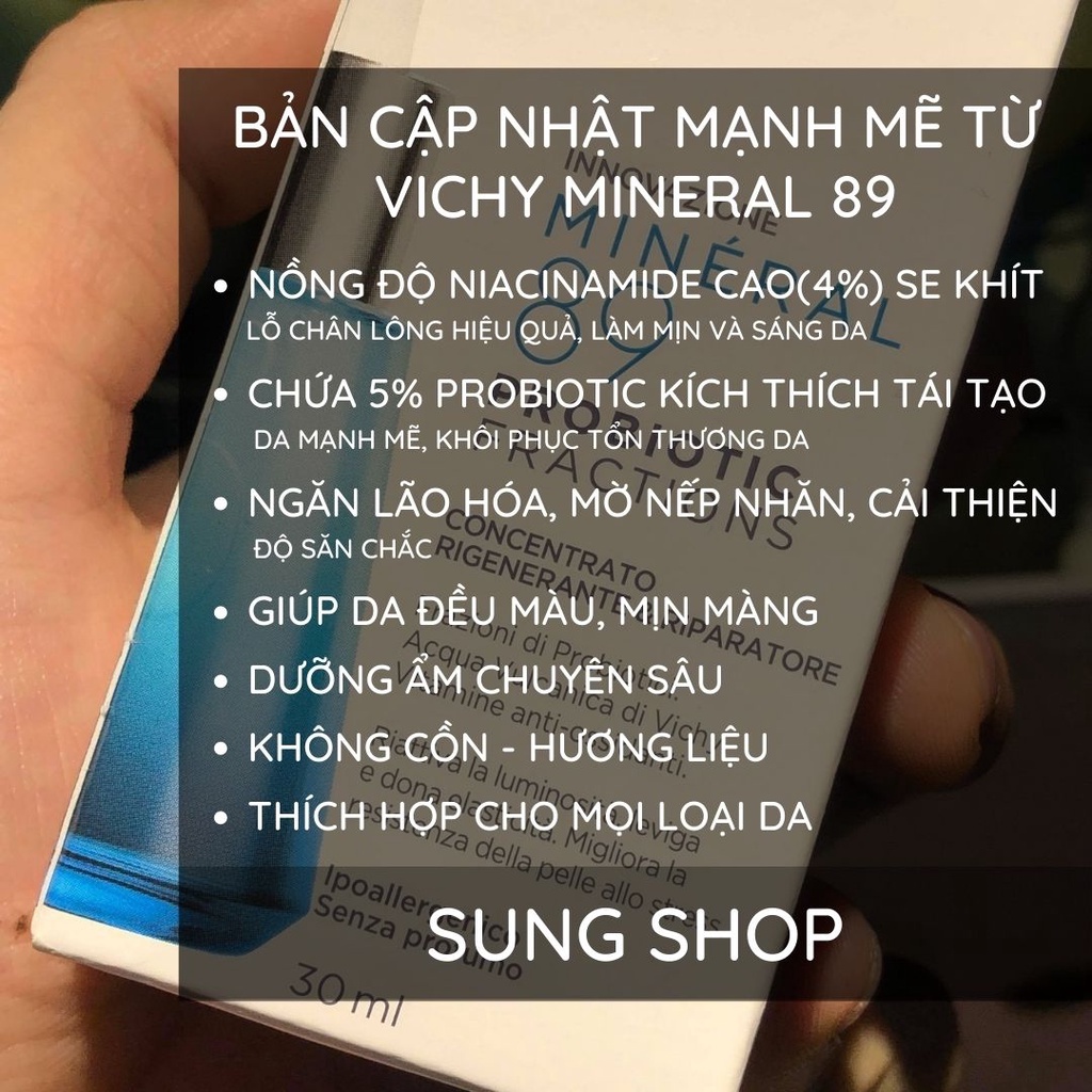 Serum Vichy Mineral 89 Probiotic se khít lỗ chân lông khôi phục da hiệu quả