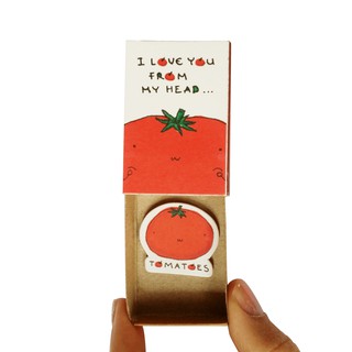 Thiệp Tình Yêu Hộp Diêm I Love You From My Head Tomatoes LV092