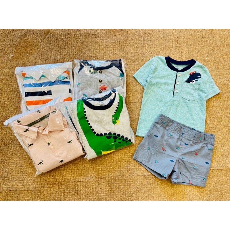 [Size 4T] Áo thun, quần đùi Carters bé trai xuất dư