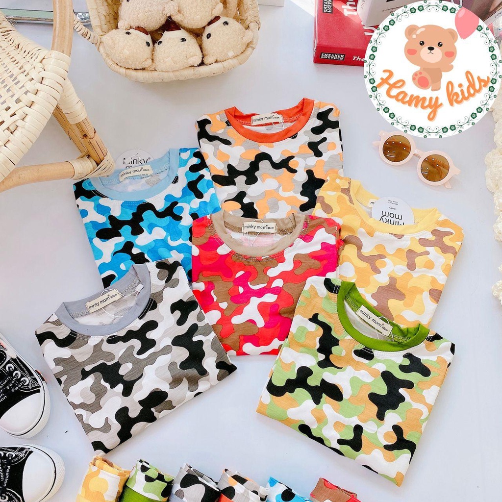 Đồ Bộ Trẻ Em Minky Mom Chính Hãng Thun lạnh Raplan Quần Hoa Văn Lính Nhí Đáng Yêu Cho Bé 0-5 Tuổi Dưới 20kg - Hamykids
